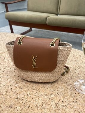 YSL Mini Manon raffia